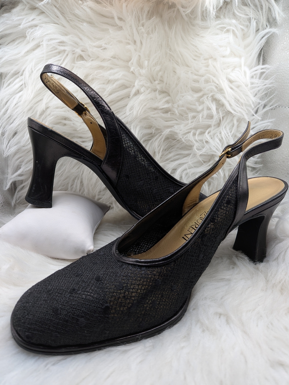 YSL Yves Saint Laurent Black Slingback Heels – 7US / 37EU
